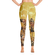 Bees on Honeycomb Yoga Leggings - 57 Peaks